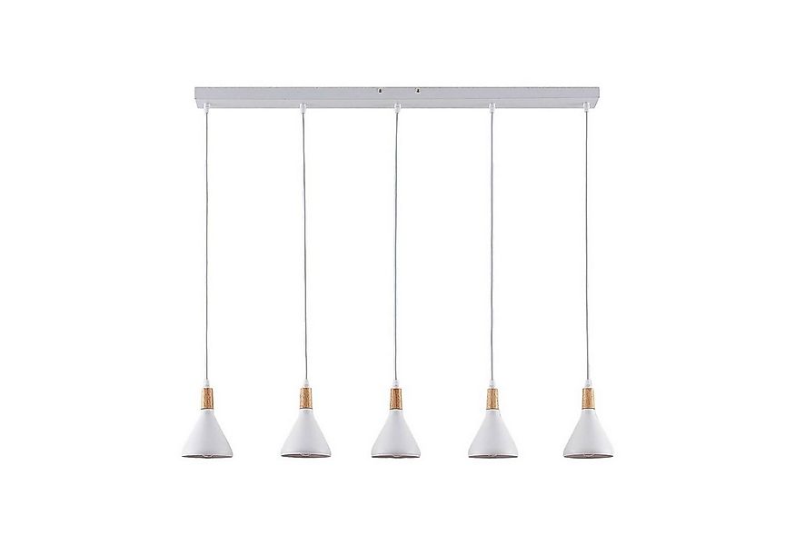 Lindby Hängeleuchte Arina, Metall, Weiß IP20, 5 x 10 W LED günstig online kaufen