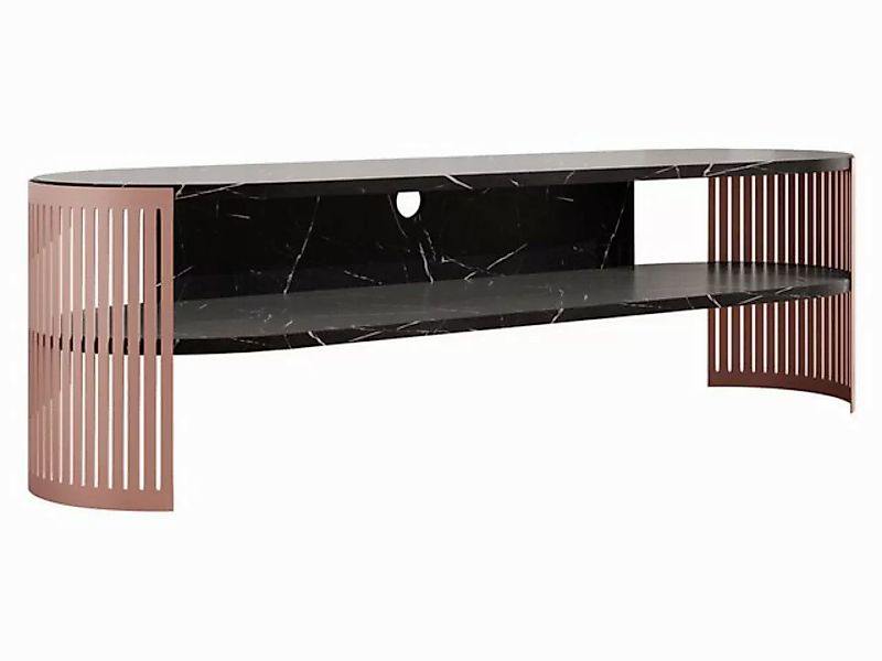 MIRJAN24 TV-Schrank Fikoli Oval Ember (mit Regal) 140x40x40 cm, Füße und Se günstig online kaufen