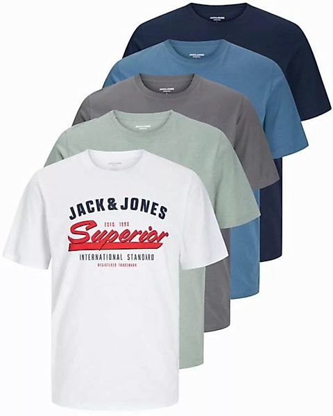 Jack & Jones Print-Shirt Bedrucktes T-Shirt aus Baumwolle (5er-Pack) günstig online kaufen