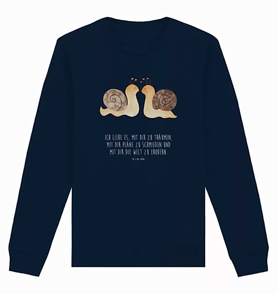 Mr. & Mrs. Panda Longpullover Größe L Schnecken Liebe - French Navy - Gesch günstig online kaufen