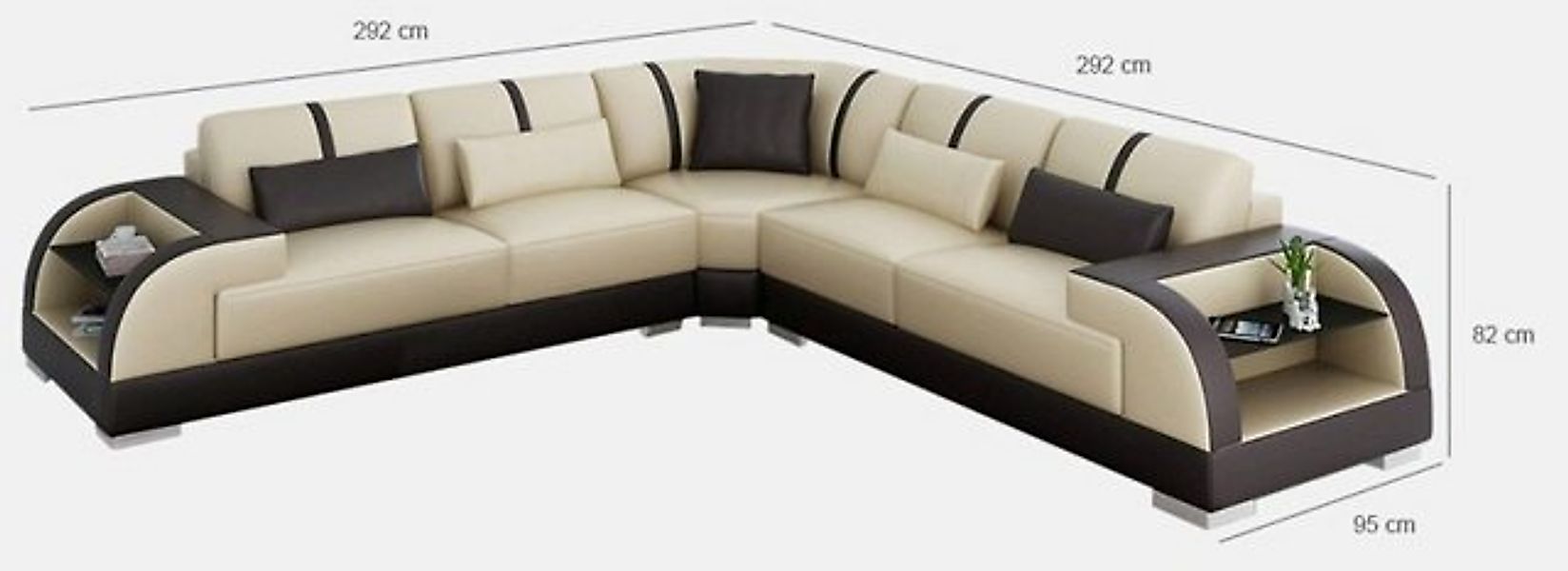 JVmoebel Ecksofa Design Eck Leder Sofa Couch Polster Wohnlandschaft L Form, günstig online kaufen