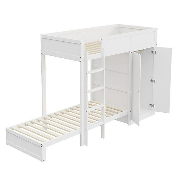 HAUSS SPOLE Etagenbett 90x200cm mit Sicherheitstreppe, Kleiderschrank, hohe günstig online kaufen