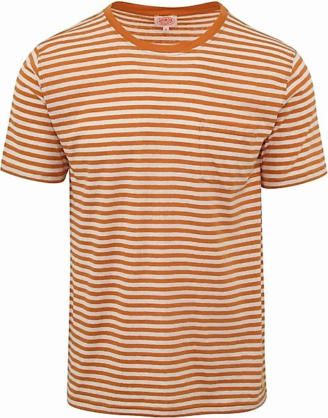 Armor-Lux T-Shirt Leinen Streifen Orange - Größe M günstig online kaufen