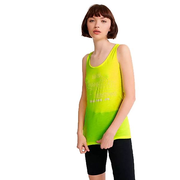 Superdry Vintage Logo Outline Pop Ärmelloses T-shirt S Neon Yellow günstig online kaufen