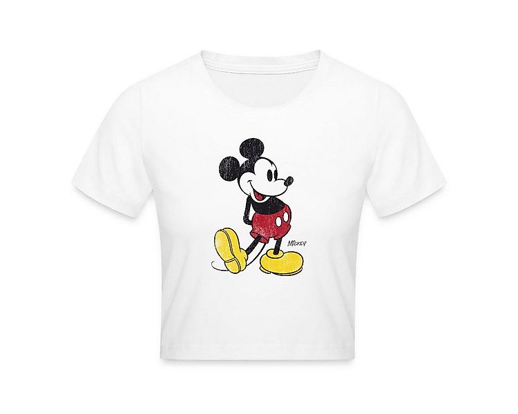 Spreadshirt T-Shirt Mickey & Minnie Klassisches Mickey Mouse Motiv Crop Top günstig online kaufen
