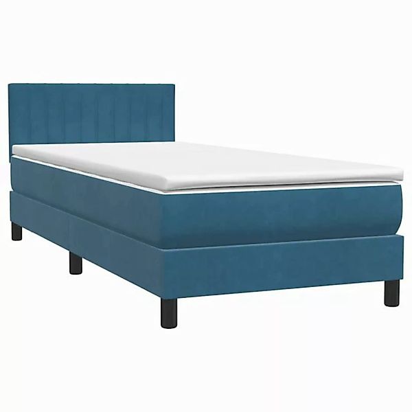 vidaXL Bett Boxspringbett mit Matratze Dunkelblau 100x220 cm Samt günstig online kaufen