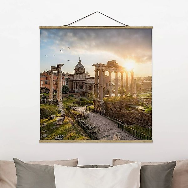 Stoffbild mit Posterleisten Forum Romanum bei Sonnenaufgang günstig online kaufen