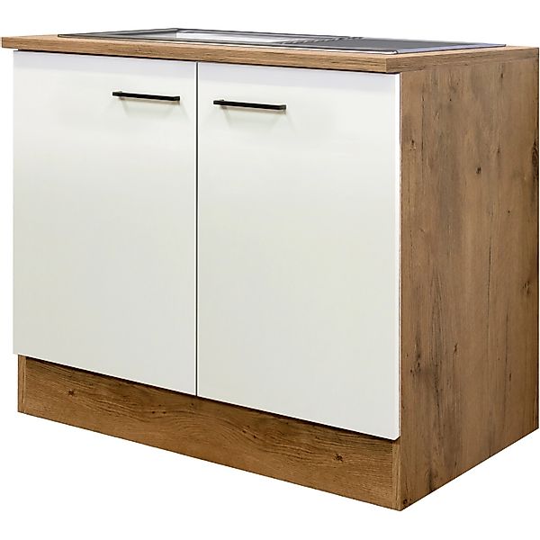 Flex-Well Exclusiv Spülenunterschrank Vintea 100 cm Magnolie matt - Lancelo günstig online kaufen