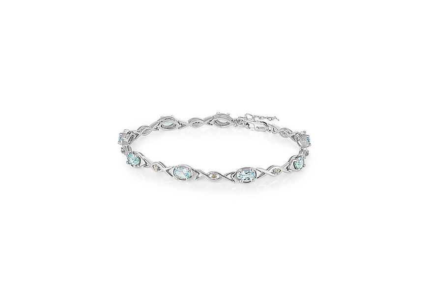 Vira Jewels Armband 925-Sterling Silber rhodiniert Glänzend Blautopas beh. günstig online kaufen