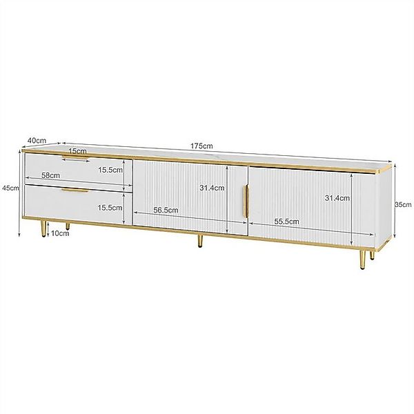Furnishings Home TV-Schrank TV-Möbel mit geschnitzter niedriger Teller Text günstig online kaufen