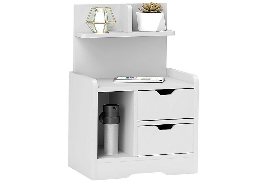 HOMCOM Nachttisch mit 2 Schubladen, offenen Ablage (Beistelltisch, 1-St., N günstig online kaufen