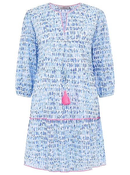 Zwillingsherz Sommerkleid mit Fischtupfen-Print und pinken günstig online kaufen