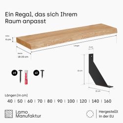 LAMO Manufaktur Wandregal mit schwarzem Vintage günstig online kaufen