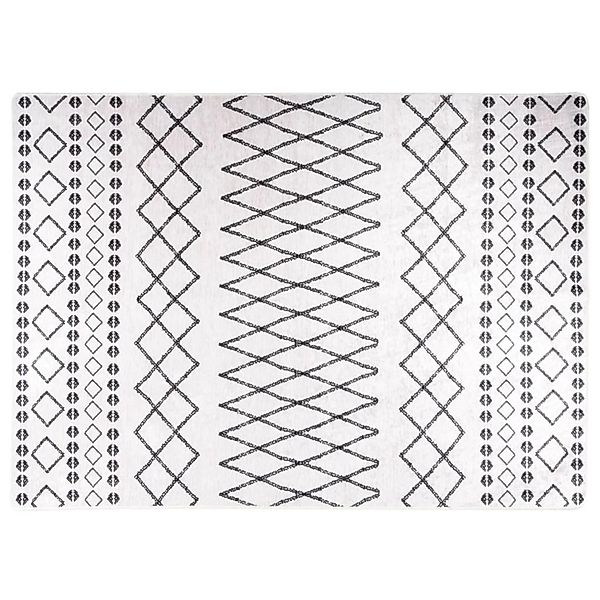vidaXL Teppich Waschbar 120x180 Cm Schwarz Und Weiß Rutschfest 855351 günstig online kaufen