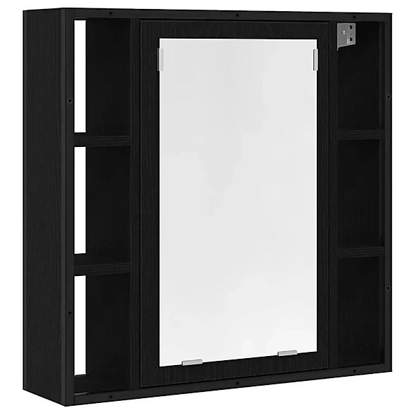 vidaXL Badezimmer-Spiegelschrank Schwarze Eiche 60 x 16 x 60 cm Holzwerksto günstig online kaufen