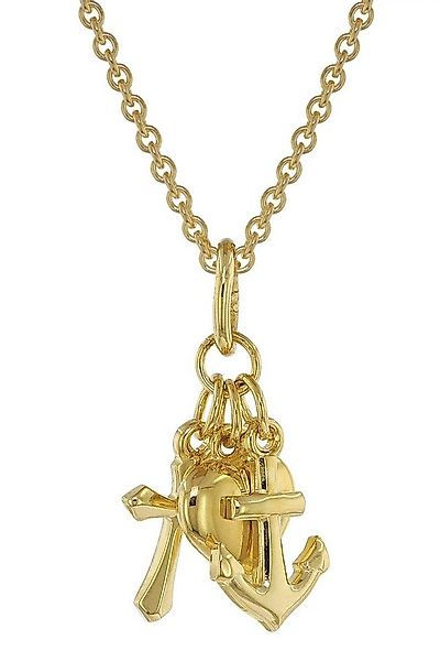 trendor Kette mit Anhänger Glaube-Liebe-Hoffnung Anhänger mit Gold auf Silb günstig online kaufen