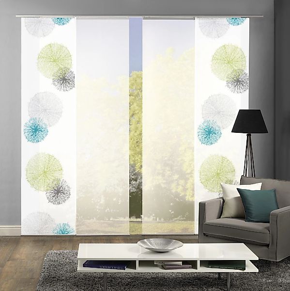 HOME WOHNIDEEN Schiebegardine "SCOPPIO" Klettband 4 Stk. tlg. HxB: 245x60, günstig online kaufen