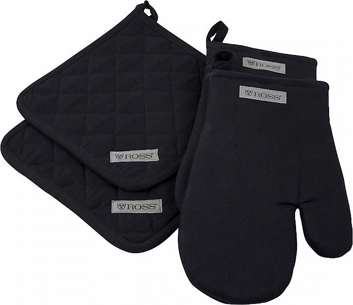 ROSS Topflappen "Exclusiv" 2x Topflappen und 2x Grillhandschuh, 100% Baumwo günstig online kaufen