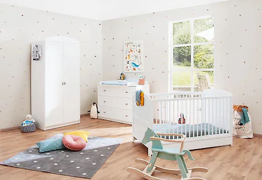 Pinolino® Babyzimmer-Komplettset »Laura, breit«, (Set, 3 St., Kinderbett, S günstig online kaufen