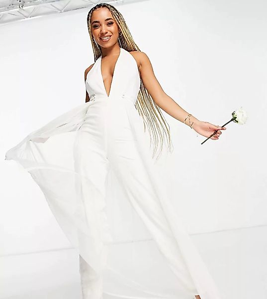 Starlet – Bridal – Figurbetonter Jumpsuit für die Braut in Elfenbein mit ab günstig online kaufen