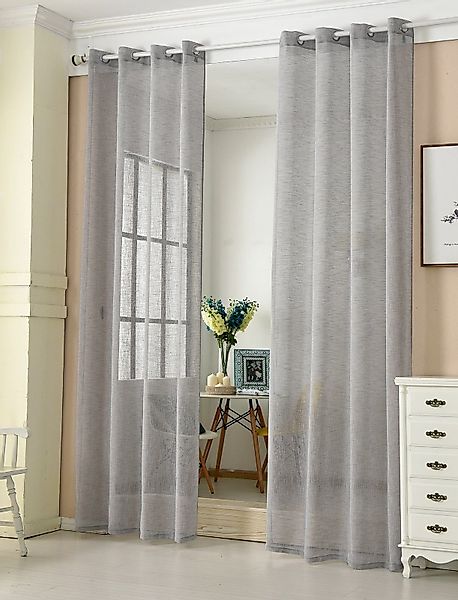Woltu Gardine, Ösen (1 St), halbtransparent, günstig online kaufen