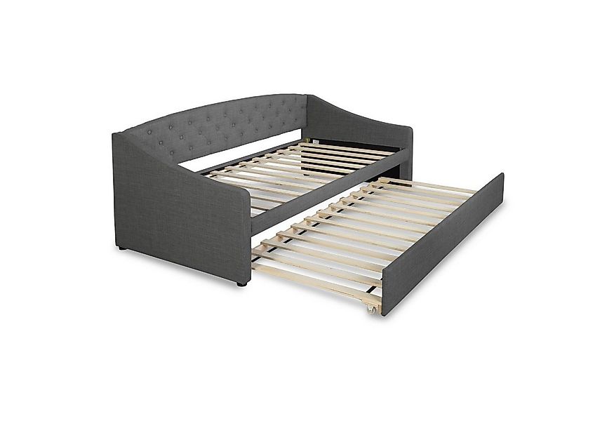 Homestyle4u Schlafsofa 90x200 Gästebett Einzelbett Tagesbett Grau Schlafcou günstig online kaufen