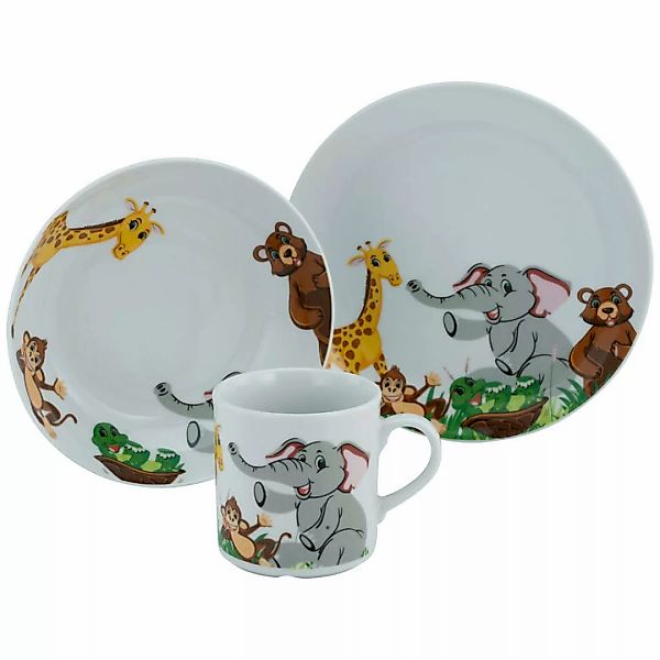 CreaTable Kindergeschirr-Set »Zoo«, (Set, 3 tlg., 1 Kinderteller, 1 Kinderb günstig online kaufen