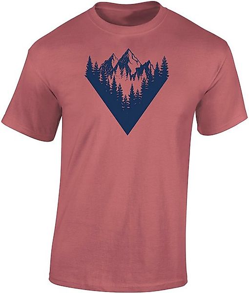 Baddery Print-Shirt Wander T-Shirt: "Waldgipfel" - Kletter T-Shirt für Wand günstig online kaufen