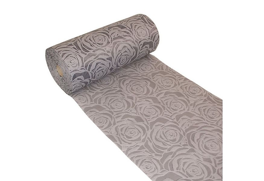 Deko AS Tischläufer Dekoflor® 300mm x 5m Tischläufer Rosenmuster grau Deko günstig online kaufen