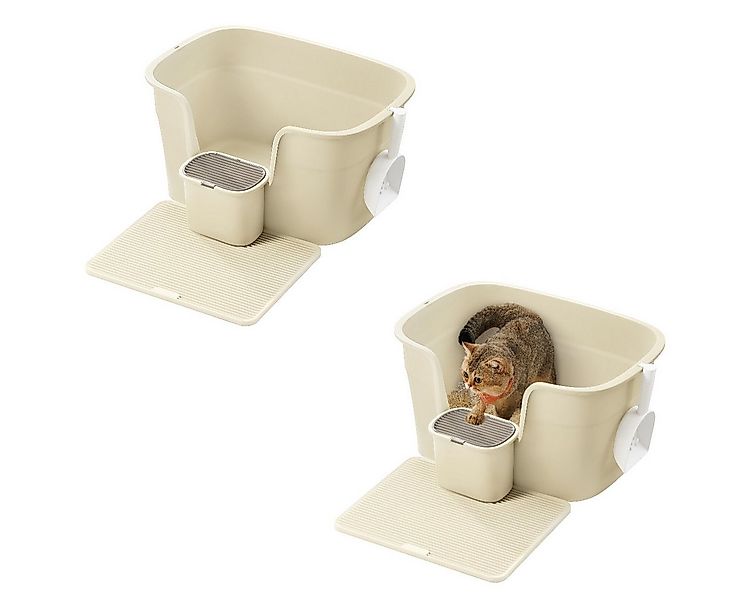 FEANDREA Katzentoilette, für große Katzen, mit hohen Seitenwänden, Schaufel günstig online kaufen