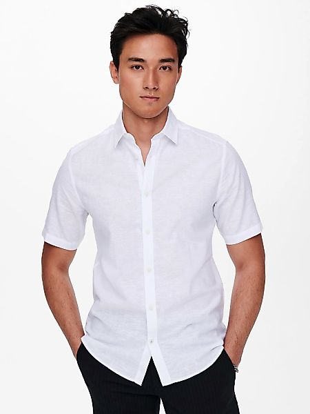 ONLY & SONS Kurzarmhemd ONSCAIDEN SS SOLID LINEN SHIRT NOOS günstig online kaufen