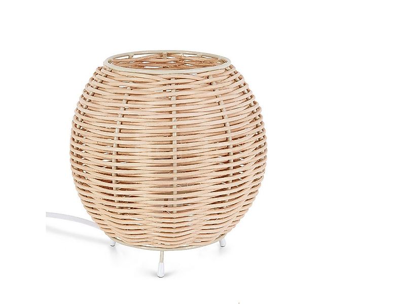 hofstein Tischleuchte Tischlampe aus Metall/Rattan in Beige/Naturfarben, oh günstig online kaufen