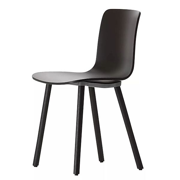 Vitra - Hal Wood Stuhl - schwarz/Gestell Eiche dunkel gebeizt günstig online kaufen