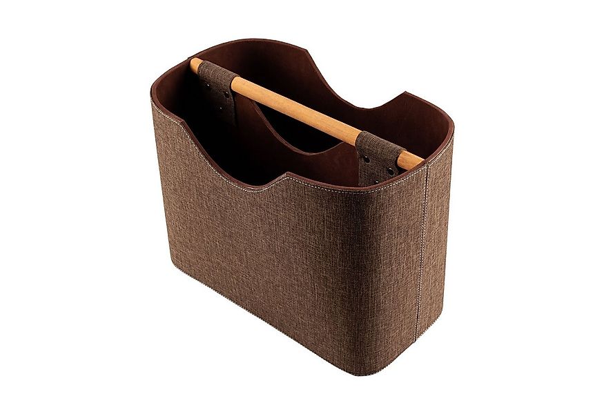 wohnfreuden Aufbewahrungsbox Zeitungsständer aus Stoff und Teakholz 40 cm b günstig online kaufen