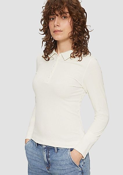 QS Langarmshirt T-Shirt Schmal geschnittenes Rippshirt günstig online kaufen