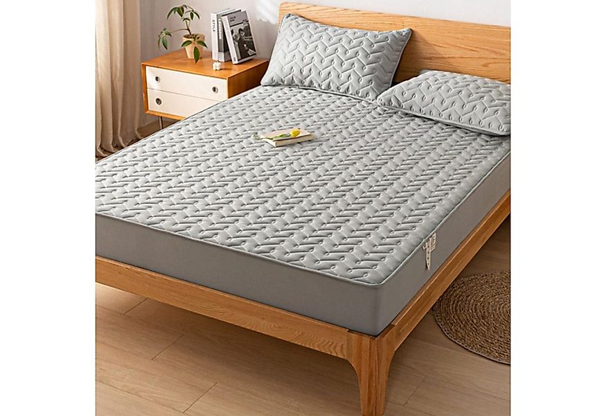 Luckice Spannbettlaken Matratzenauflage Fitted Sheet Bio-Baumwolle 180*200c günstig online kaufen