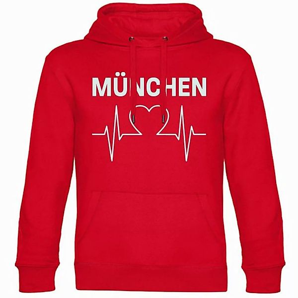 multifanshop Kapuzensweatshirt München rot - Herzschlag - Hoodie günstig online kaufen