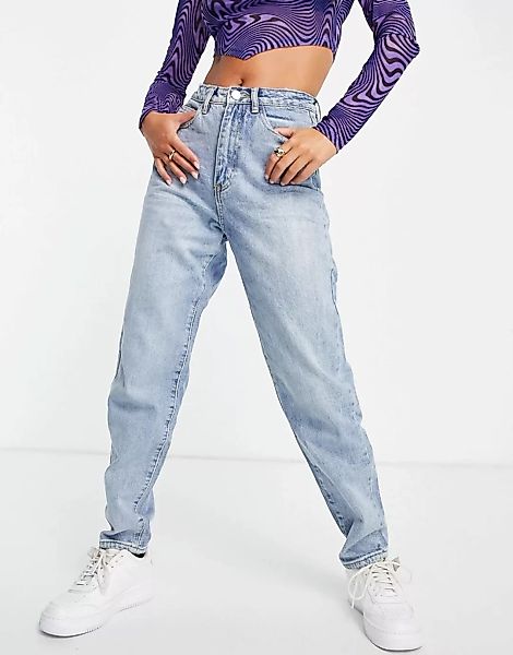 Missguided – Riot – Mom-Jeans in Stonewash-Blau günstig online kaufen