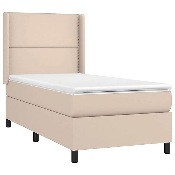 vidaXL Boxspringbett mit Matratze & LED Cappuccino-Braun 90x190cm 3139300 günstig online kaufen