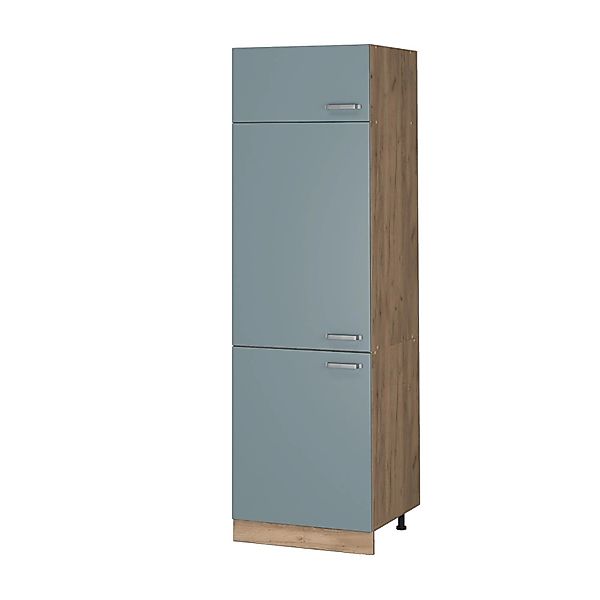 Vicco Kühlumbauschrank R-Line Hochschrank für die Küche Blau-Grau/Goldkraft günstig online kaufen