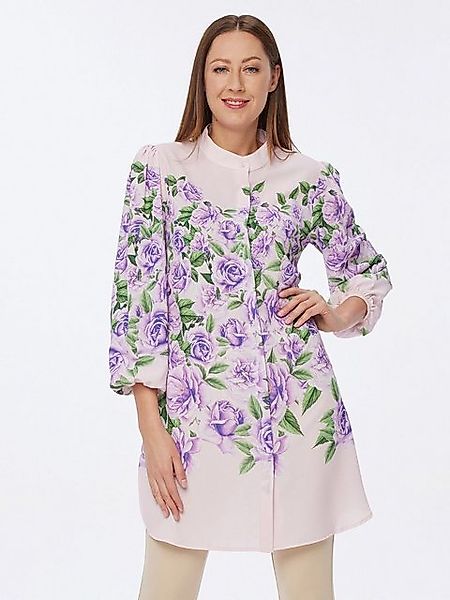 Sarah Kern Longbluse Shirtkleid figurbetont mit Floralprint günstig online kaufen