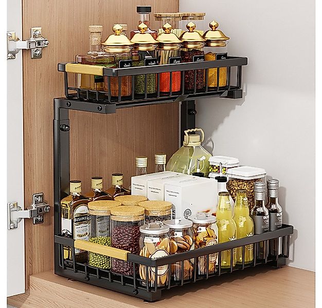 GarveeMore Küchenorganizer-Set Unter Waschbecken Organizer, Ausziehbarer Sc günstig online kaufen