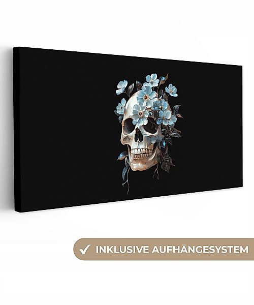 OneMillionCanvasses® Leinwandbild Panorama Totenkopf - Blau günstig online kaufen