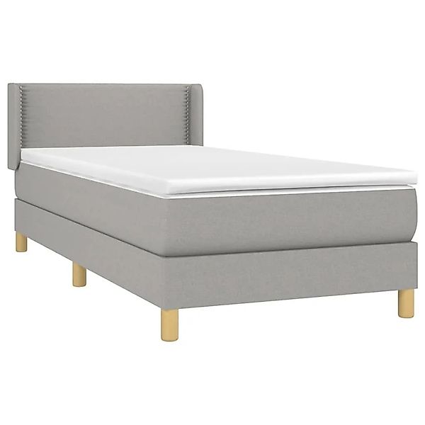 vidaXL Boxspringbett mit Matratze Hellgrau 100x200 cm Stoff 3130169 günstig online kaufen