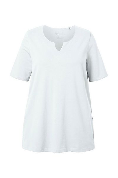 Ulla Popken T-Shirt T-Shirt A-Linie Tunika-Ausschnitt Halbarm günstig online kaufen