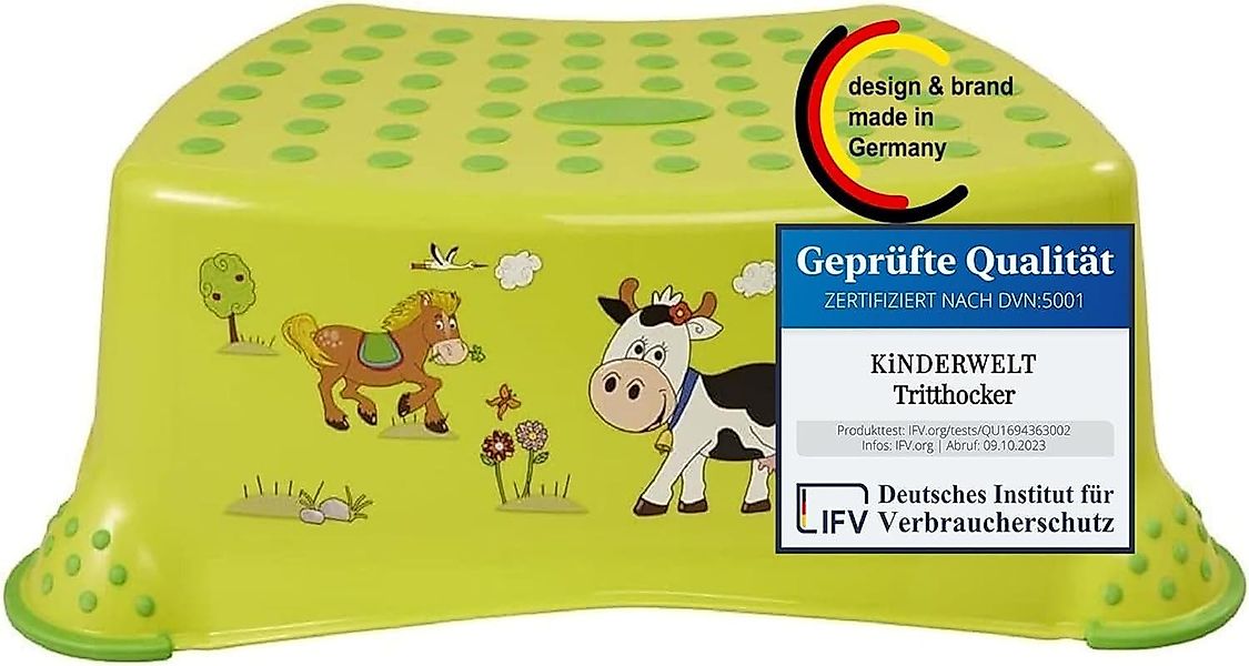 KiNDERWELT Tritthocker Premium Tritthocker Funny grün günstig online kaufen