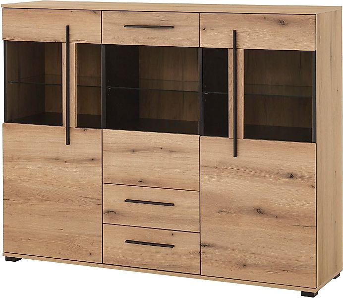 INOSIGN Highboard Cantara, moderner Schrank, Vitrine in Eiche Dekor oder we günstig online kaufen