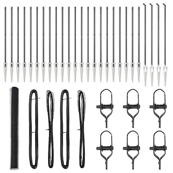 vidaXL Zaunpfosten Grau 50 x 1,5 m 13 mm Maschen Stahl und PVC 3353283 günstig online kaufen