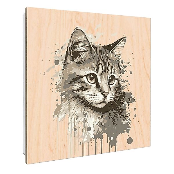 Banjado Schlüsselkasten mit Holzfront 30x30cm Weiß Scharnier Links 50 Haken günstig online kaufen
