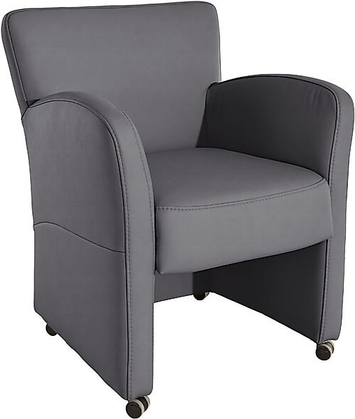 exxpo - sofa fashion Sessel »Cortado, Loungesessel auf Rollen, schmale Arml günstig online kaufen